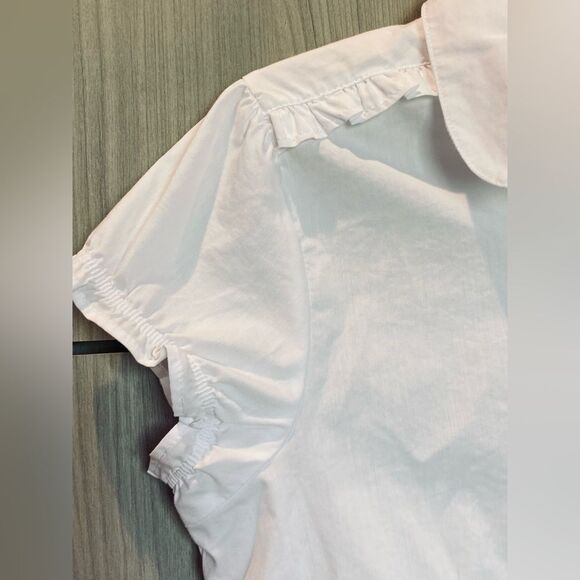 Izod Ruffled Collared Button Up Blouse Youth XL - Picture 7 of 7